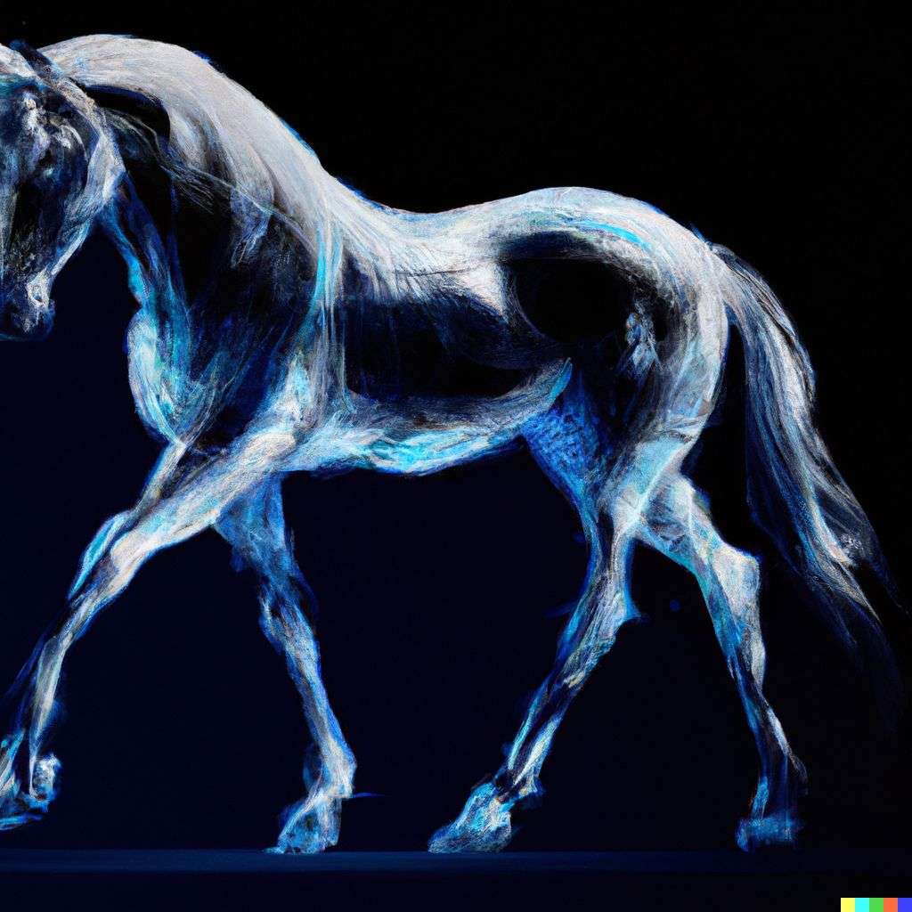 a horse, digital art, faux-3D style